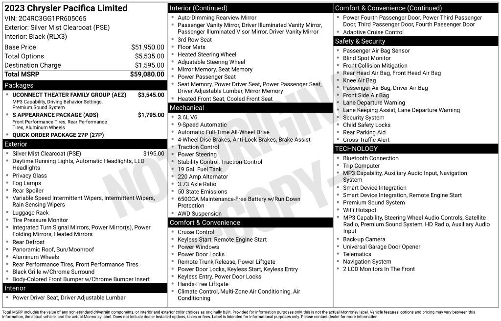 2023 Chrysler Pacifica Limited